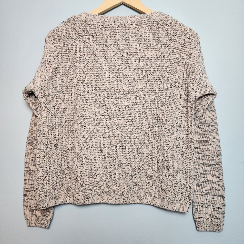 Forever 21 Marled Knit Crewneck Long Sleeve Pullover Sweater Pink Black Large - Picture 4 of 10